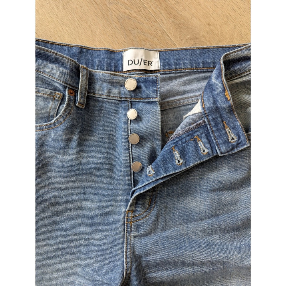 DU/ER Women Performance Denim Jeans Medium Wash Button Fly WFMR5318 28x27 - Picture 3 of 12